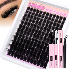 PVDKIW fluffy lash clusters with spikes kit for dramatic definition at home