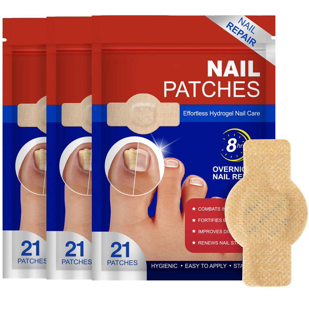 Pwkvsn nail patches for toenails and fingernails provide overnight repair and hydration.