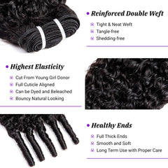 PXCPXC Burmese curly bundles close-up curls highlight soft texture for easy styling.