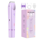 PYATE Dermave bikini trimmer front view in purple for precise grooming.