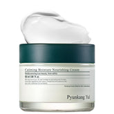 Pyunkang Yul PKY Calming Moisture Cream bottle demonstrates instant soothing hydration for sensitive skin.