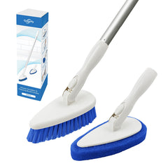 Qaestfy Shower Scrubber with 51in handle for easy back-friendly cleaning