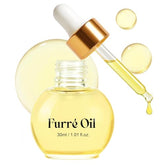 QAH Furré bottle close-up showcasing hydrating after-shave oil for calm, smooth skin.