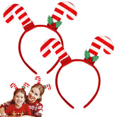 QDTK candy cane headband duo in red and white for festive outfits