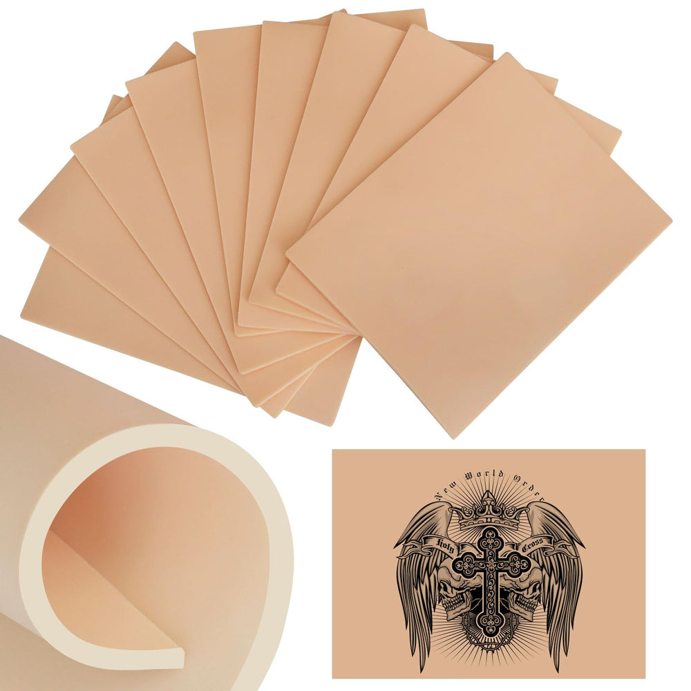 qeqanazo 3mm tattoo practice skin sheet pack demonstrates durable silicone for training