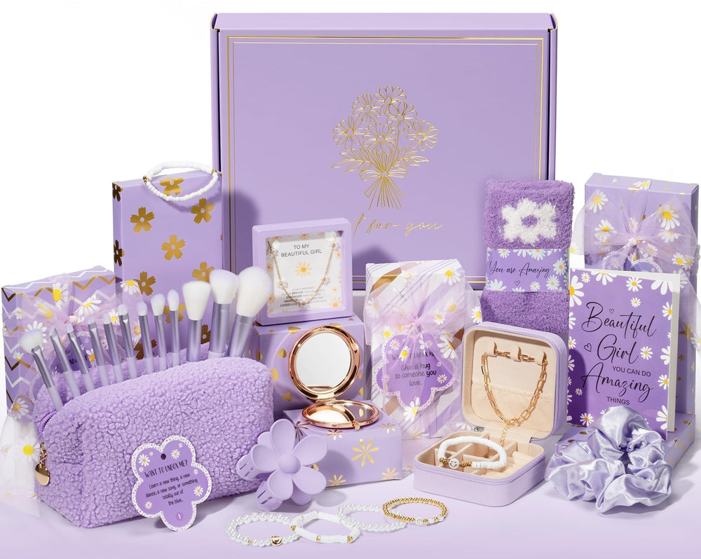 Qinline Christmas gift basket for teen girls with eight boxes ready for sharing joy