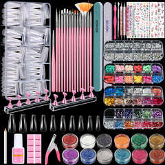 Qinzave acrylic fake nails kit 600 tips for customizable coffin shapes
