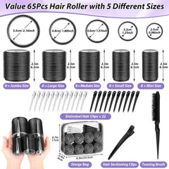 Qinzave five-sizes self-grip rollers provide diverse options for volume and waves