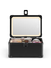 Qislee Makeup Box Mini closed view, compact travel-friendly storage for cosmetics.