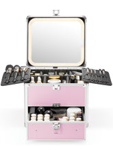 Qislee makeup box with detachable mirror for on-the-go touch-ups