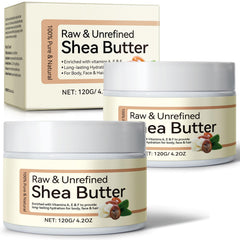 QJCWXIAOX 2-pack shea butter packaging closeup for DIY skincare