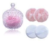 Qopoto large body powder puff with clear container for easy storage