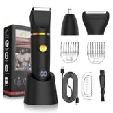 QREEYX manscape LED-display trimmer for precise on-the-go grooming.