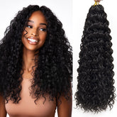 QRHSUKA GoGo Curl water wave crochet hair 18inch pack six closeup shows smooth, bouncy texture