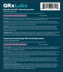 QRxLabs Glycolic Pads textured pad closeup indicating effective exfoliation results.