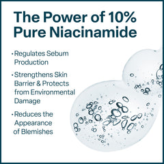 QRxLabs NiacinaMax serum ingredient label with tea tree oil for blemish support