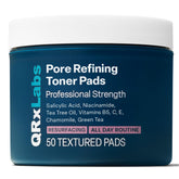 QRxLabs Pore Refining Toner Pads pack close-up for smoother skin