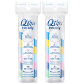 Q-tips Beauty Luxe cotton rounds 80-count two-pack pack shot highlights softness and value.