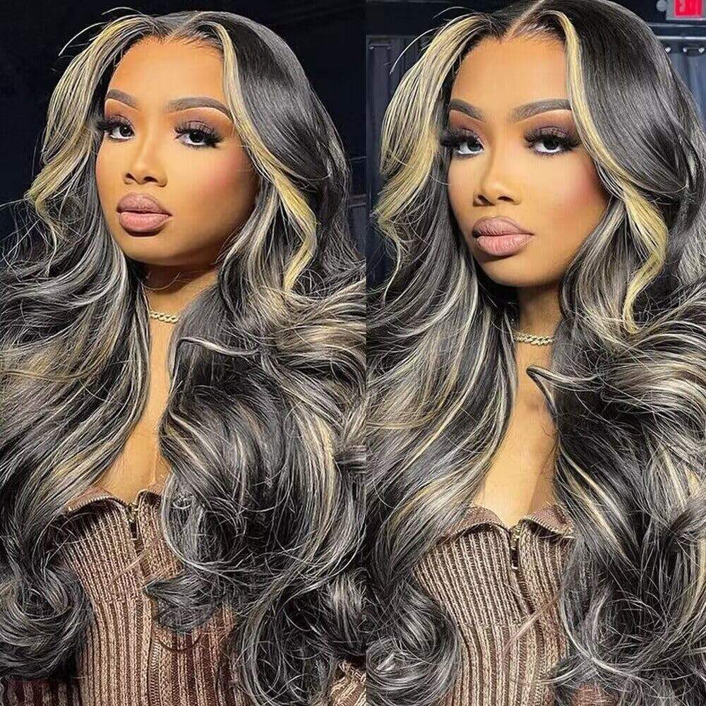 QUANDIAN 28 inch 13x6 lace front wig front view shows natural hairline for versatile parting