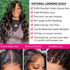QUANDIAN pre-plucked natural hairline enables easy parting and styling.