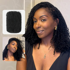 QUEEN VIRGIN REMY QVR Afro kinky bulk hair natural black 12in bundle for braids.