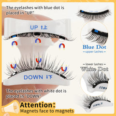 QUEWEL magnetic eyelashes two-pairs image shows versatile options for cat-eye or natural looks.