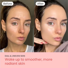 QUIA Collagen Wrapping Mask overnight peel revealing glass skin look.