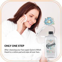 Quinn's Unscented bottle close-up highlights fragrance-free formula ideal for sensitive skin.