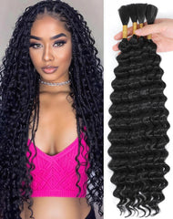 Qulueo 22-inch braiding hair deep-wave bundle pack for voluminous knotless braids