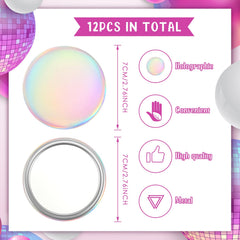 Qunclay holographic iridescent mirror closeup—vivid reflections for on-the-go touch-ups.