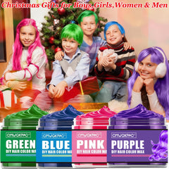 QUNGCO green hair color wax swatch delivers vibrant tint that's easy to remove after events.