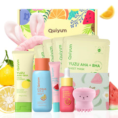 QUIYUM Yuzu Salicylic Acid Cleanser pour cleanses pores and controls oil.