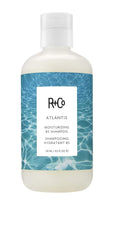R+Co Atlantis shampoo bottle showing deep hydration for dry hair