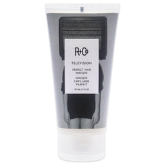 R+Co Television Perfect Hair Masque packaging highlights premium conditioning for salon results.