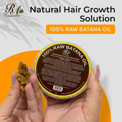 RA COSMETICS Batana Oil pour highlights easy application to combat dryness and frizz.