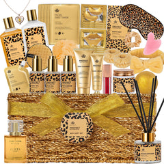 RA ROSA ACCA 35-pcs gift basket front view showcases spa essentials for a luxurious self-care moment.