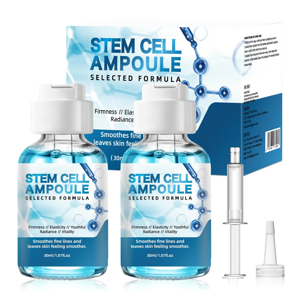Racgrul stem cell serum bottle and packaging, ready for at home hydration