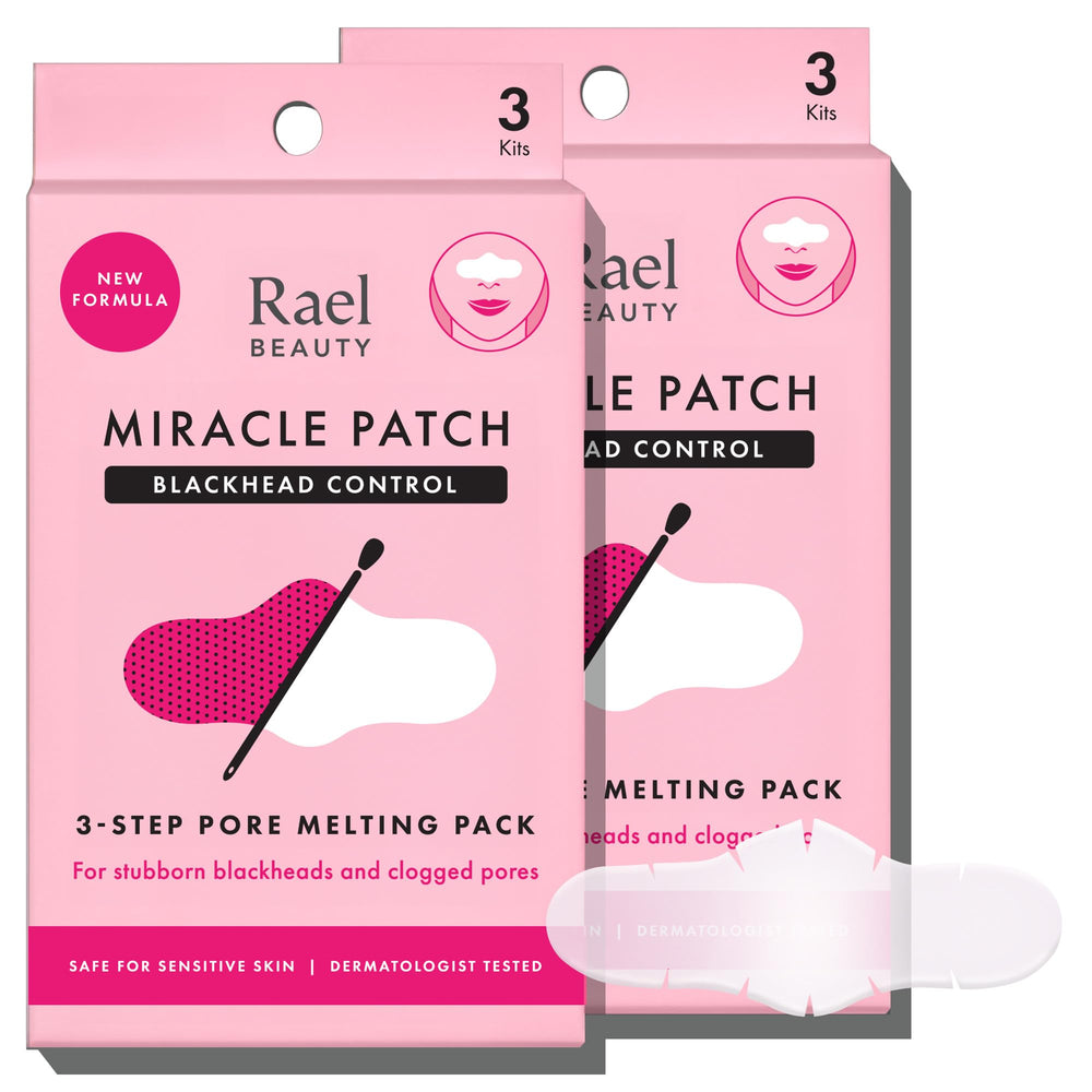 Rael Blackhead Remover nose-strip pack: clear pores with gentle K-beauty technology.