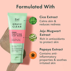 Rael Miracle Clear Clay Mask kaolin clay absorbs oil on skin