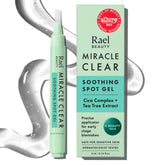 Rael Miracle Clear Spot Gel bottle close-up showing portable blemish care