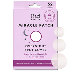 Rael pimple patches on skin provide overnight coverage for blemishes.