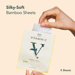 Rael Vitamin C Face Mask serum-drenched swatch highlighting hydration.
