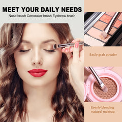 Raffaello ZOREYA precision eyeshadow brushes blend seamlessly for contouring and highlighting.