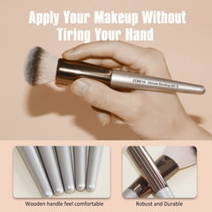 Raffaello ZOREYA synthetic bristles deliver soft, dense feel suitable for sensitive skin.