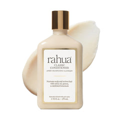 Rahua Classic Conditioner bottle highlighting ultra hydration for all hair types.