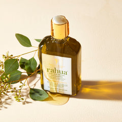 Rahua Voluminous Shampoo rich lather close-up showing clarifying action without drying.