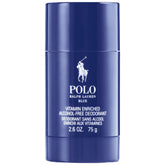 Ralph Lauren Polo Blue deodorant stick outer packaging showcases sleek design for daily confidence.