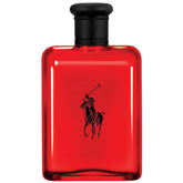 Ralph Lauren Polo Red bottle front close-up conveys bold confidence for daily wear.