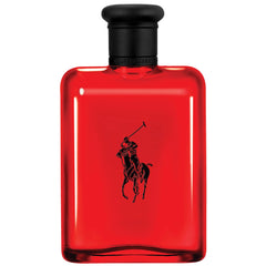 Ralph Lauren Polo Red bottle front close-up conveys bold confidence for daily wear.