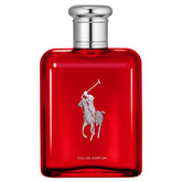 Ralph Lauren Polo Red bottle closeup, a bold daily signature for confident style.
